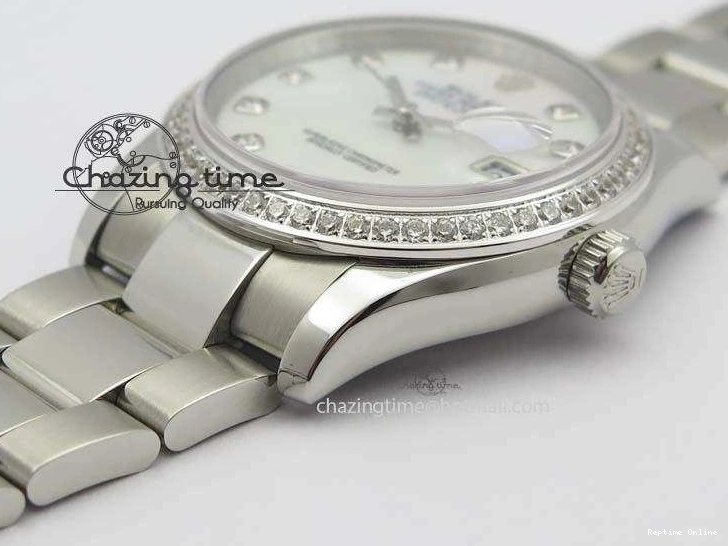 1223 Neat DateJust 36mm SS BP-Maker Best Edition Diamond Bezel White MOP Dial On SS Bracelet A2824 V 3842